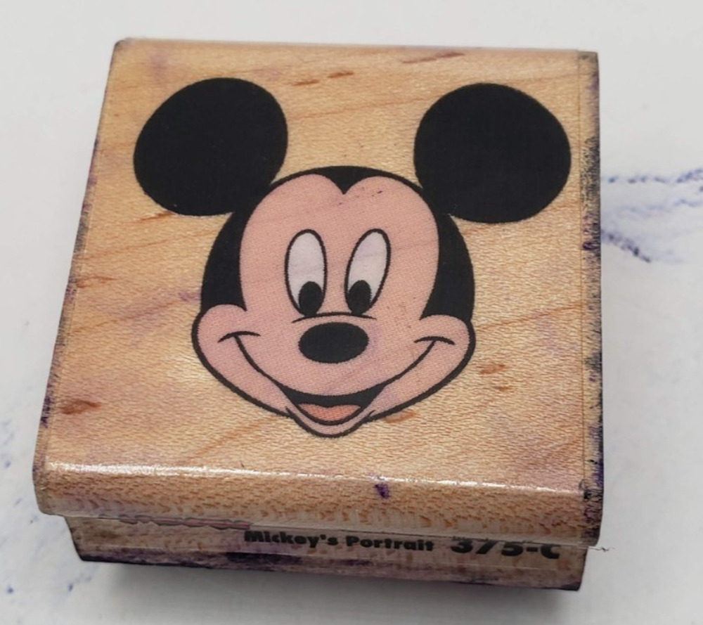 Disney Rubber Stampede Mickey's Portrait 375-C Wood Mounted Rubber Stamp